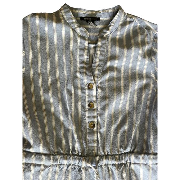 Robert Louis Light Wash Denim Style & White Stripe Dress SzL - Picture 4 of 9